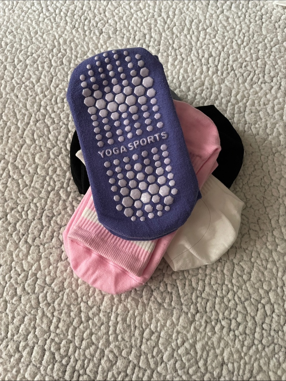 Grip Yoga Socks - Purple and Pink No-Show Set